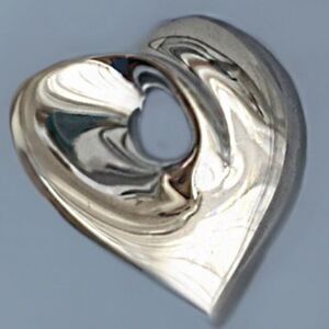 VTG LIZ CLAIGHBOURN SILVER MODERNIST HEART PIN